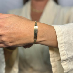 Bracciale catena con piastra oro