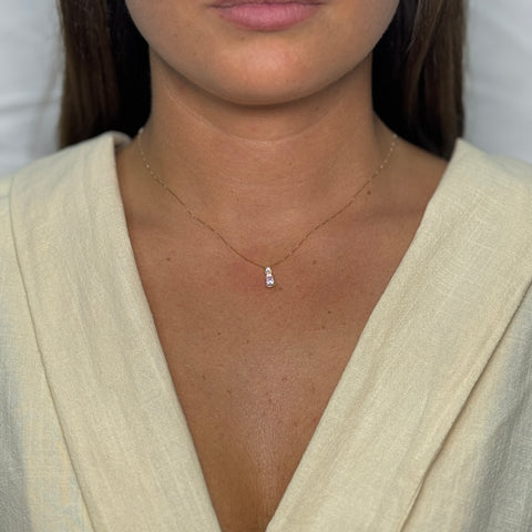 Collana veneziana con pendente trilogy oro e zirconi