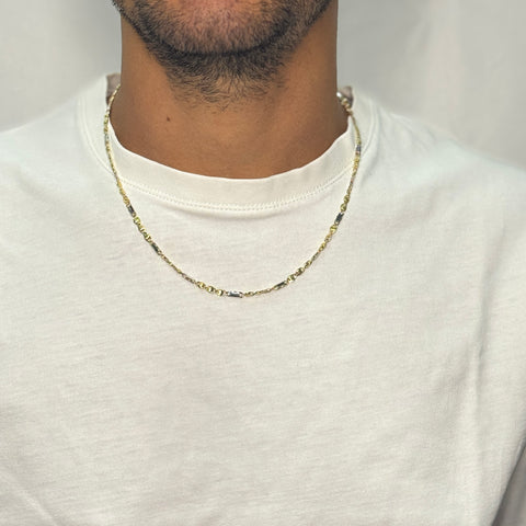 Collana cerini bicolor oro