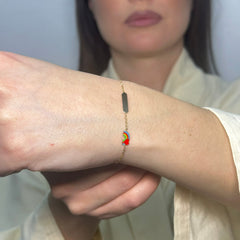 Bracciale arcobaleno bimbi oro