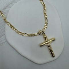 Collana 3+1 con croce bombe oro