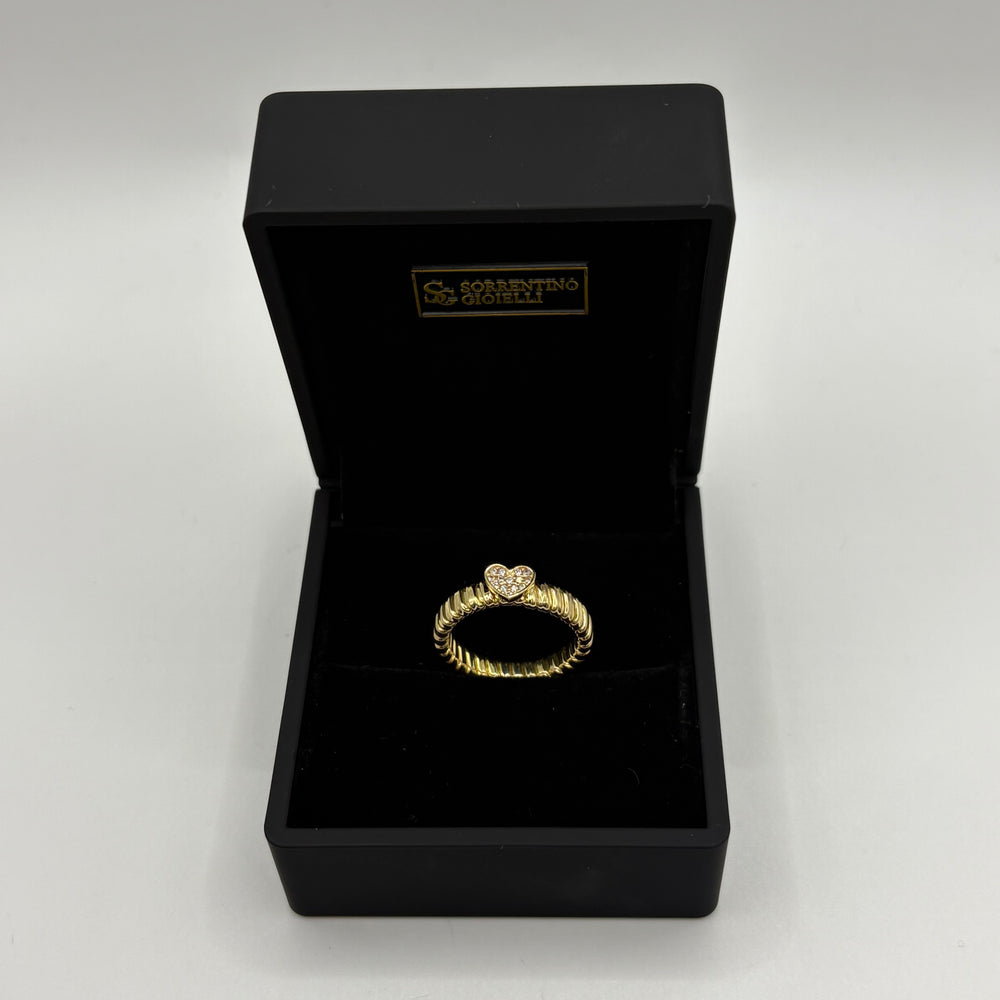 Anello Tubolare Cuore Oro