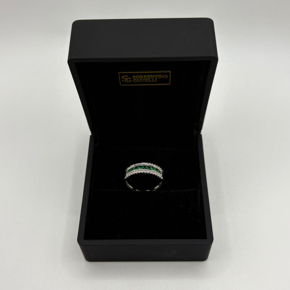 Anello Fascia oro e zirconi