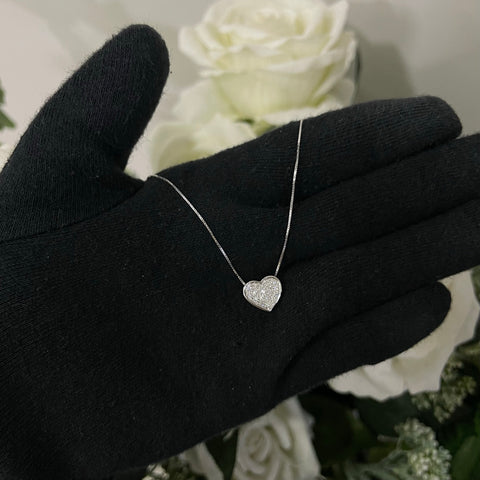 Collana veneziana con cuore oro e diamanti