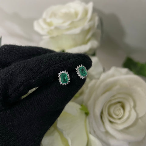 Orecchini Kate smeraldi diamanti e oro