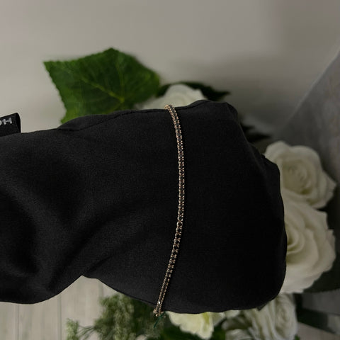 Bracciale Tennis oro rosa e diamanti neri