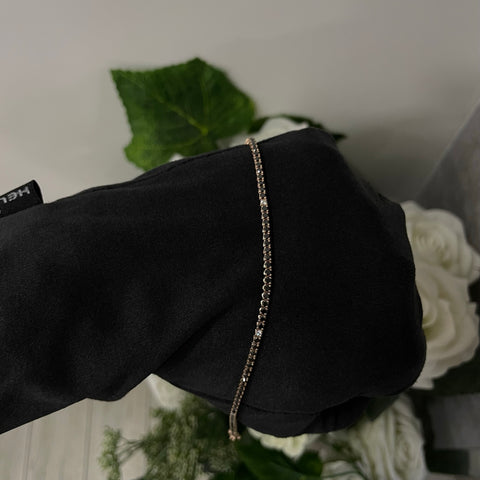 Bracciale Tennis oro rosa - diamanti duo