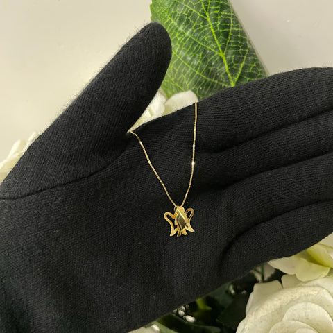 Collana veneziana con angelo lastra oro