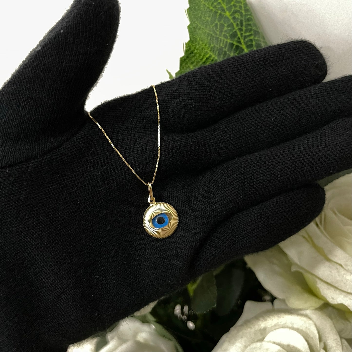 Collana veneziana con occhio blu