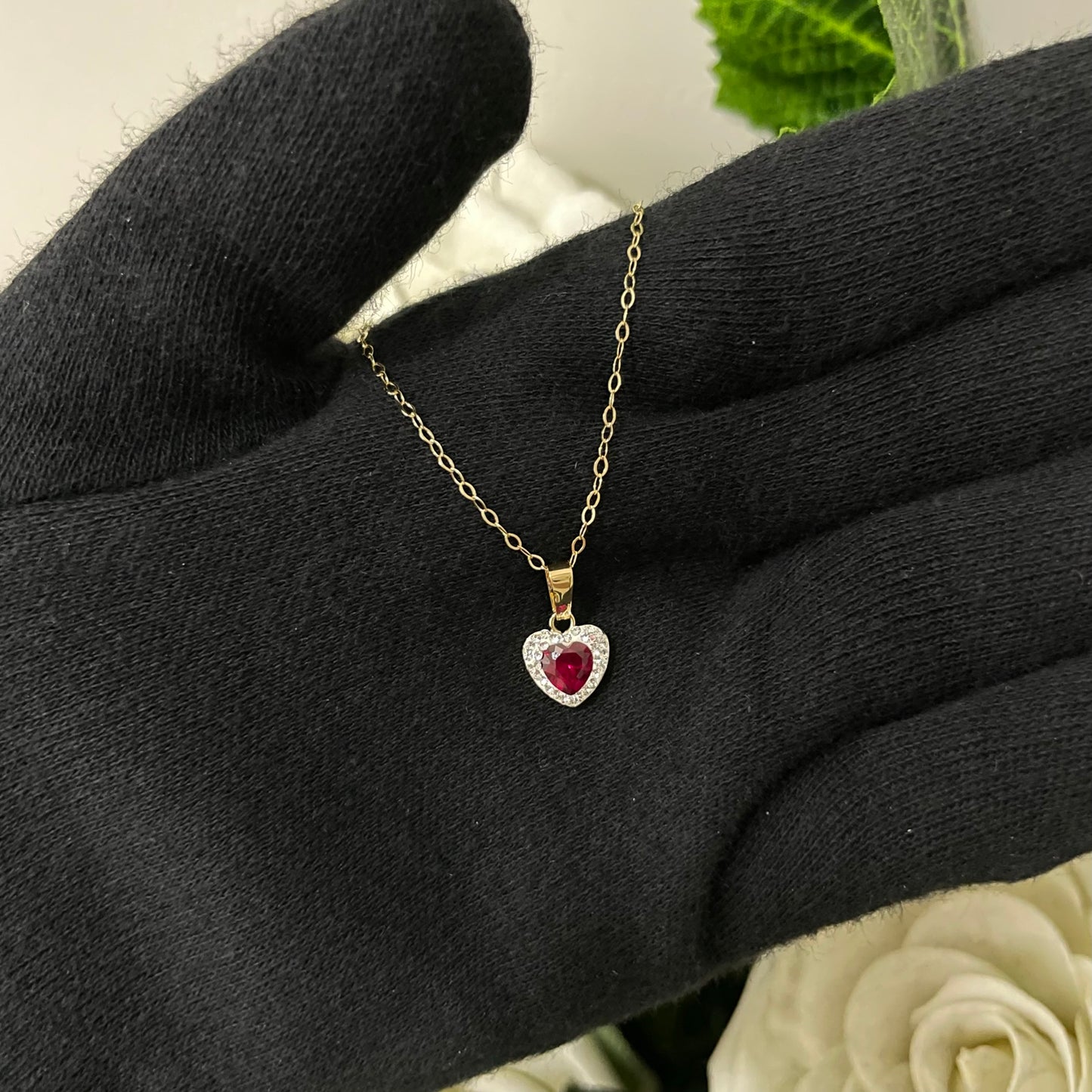Collana ovalina con cuoricino oro zirconato