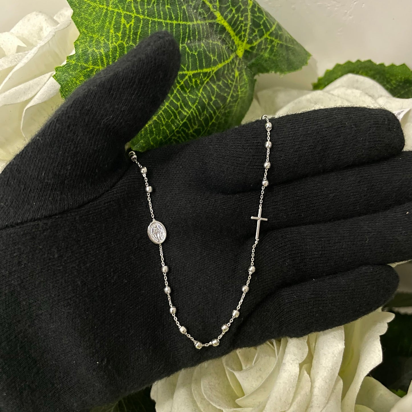 Collana rosario con sfere lavorate oro