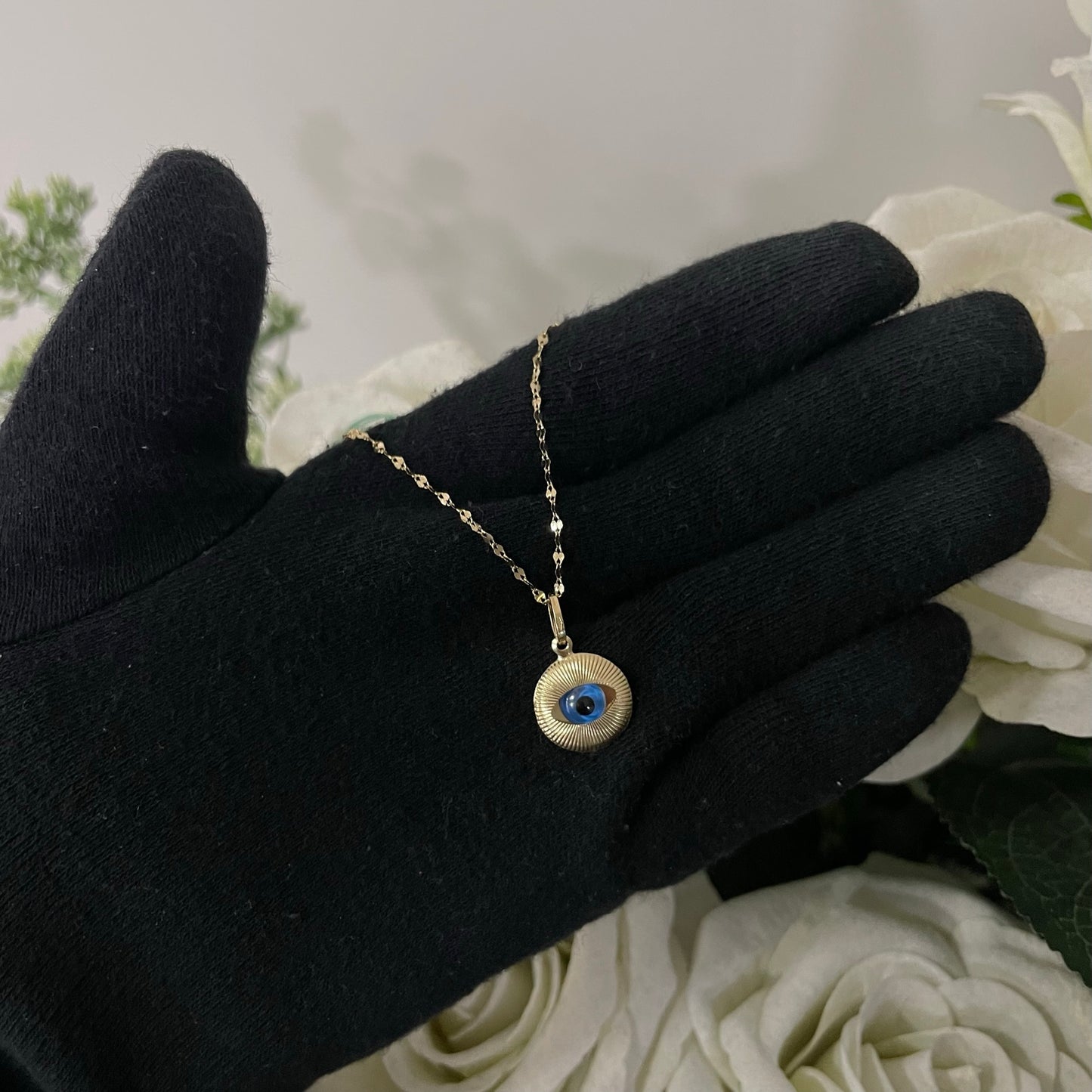 Collana veneziana con occhio blu