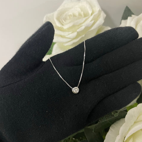 Collana veneziana con punto luce tondo oro e diamanti